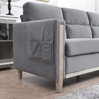 GDFStudio Addison 3-Seater 80 Sofa with Side Pockets and Rubber Wood Legs