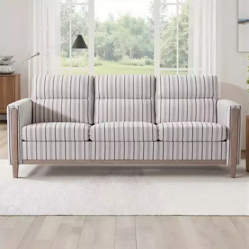 GDFStudio Addison 3-Seater 80 Sofa with Side Pockets and Rubber Wood Legs