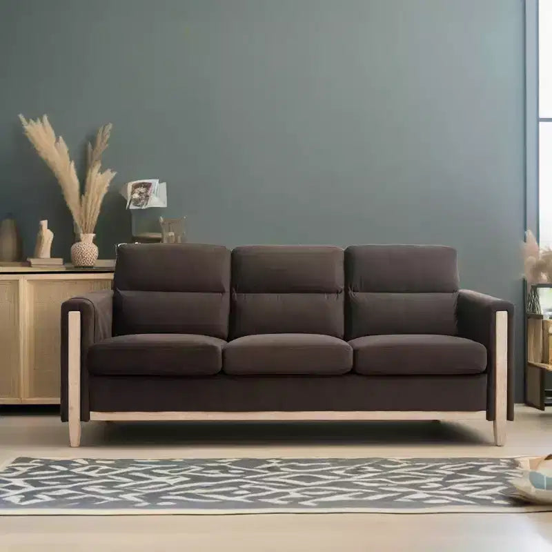 GDFStudio Addison 3-Seater 80 Sofa with Side Pockets and Rubber Wood Legs