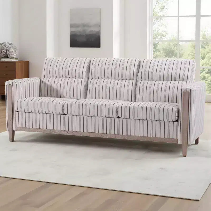 GDFStudio Addison 3-Seater 80 Sofa with Side Pockets and Rubber Wood Legs