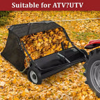 48 Inch Tow Behind Lawn Sweeper,Large Capacity Heavy Duty Leaf with Adjustable Sweeping Height