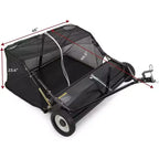48 Inch Tow Behind Lawn Sweeper,Large Capacity Heavy Duty Leaf with Adjustable Sweeping Height