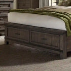 Thornwood Hills Rock Beaten Gray with Saw Cuts Queen Bookcase Bed