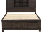 Thornwood Hills Rock Beaten Gray with Saw Cuts Queen Bookcase Bed