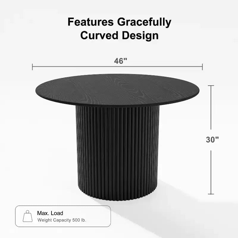 Dovelina Modern Round Dining Table Wood Kitchen Table