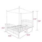 Aufank Classic Metal Canopy Bed Frame, Easy Assembly
