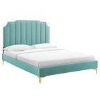 Colette King Performance Velvet Platform Bed