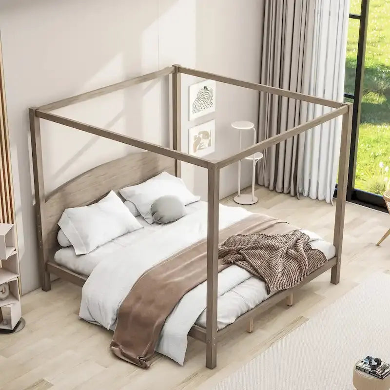 King Size Canopy Platform Bed