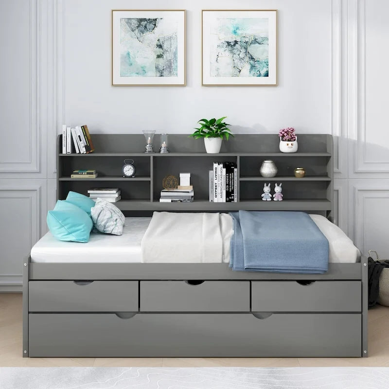 Twin Size Wooden Captain Bed