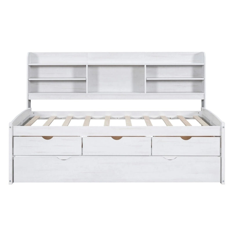 Twin Size Wooden Captain Bed