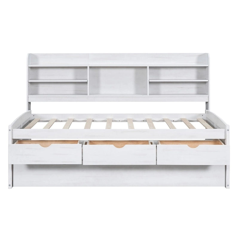 Twin Size Wooden Captain Bed