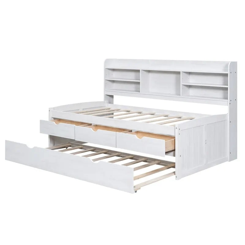 Twin Size Wooden Captain Bed