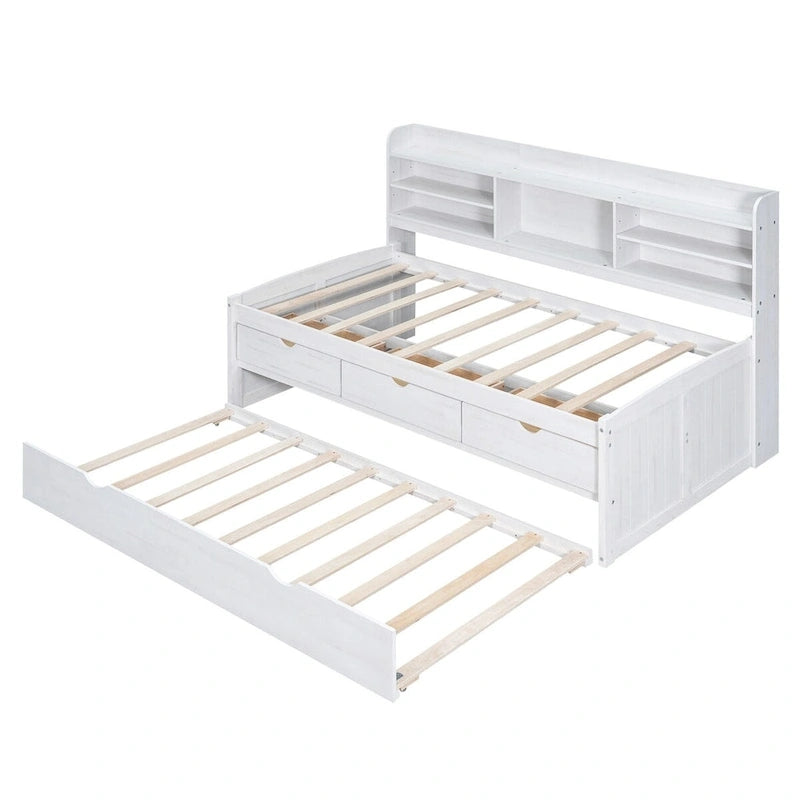 Twin Size Wooden Captain Bed
