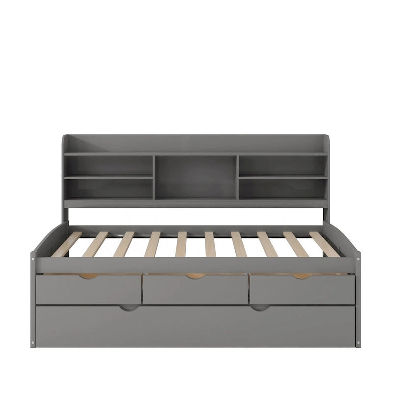 Twin Size Wooden Captain Bed