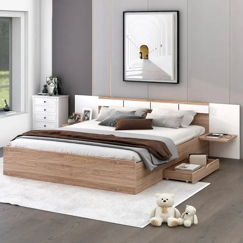 Queen Size Platform Bed with Headboard