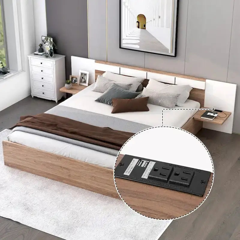 Queen Size Platform Bed with Headboard