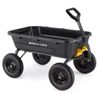 Gorilla Carts Heavy-Duty Poly Yard Dump Cart, 12 Cu Ft Tub, 1600 lb Haul Capacity, Black  Utility Wagon w/ Quick-Release Dumping & Pneumatic Tires