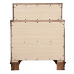Traditional Three-Drawer 2-Tier Nightstand with Metal Pull