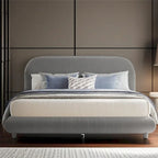 Teddy Fleece Queen Size Upholstered Platform Bed with Thick Fabric