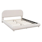 Teddy Fleece Queen Size Upholstered Platform Bed with Thick Fabric