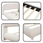 Teddy Fleece Queen Size Upholstered Platform Bed with Thick Fabric