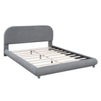 Teddy Fleece Queen Size Upholstered Platform Bed with Thick Fabric