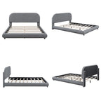 Teddy Fleece Queen Size Upholstered Platform Bed with Thick Fabric