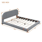 Teddy Fleece Queen Size Upholstered Platform Bed with Thick Fabric