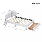 Teddy Fleece Queen Size Upholstered Platform Bed with Drawer