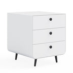 Modern Steel Nightstand Storage Cabinet with 3 Drawers for Living Room,Bedroom