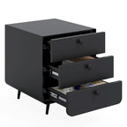 Modern Steel Nightstand Storage Cabinet with 3 Drawers for Living Room,Bedroom