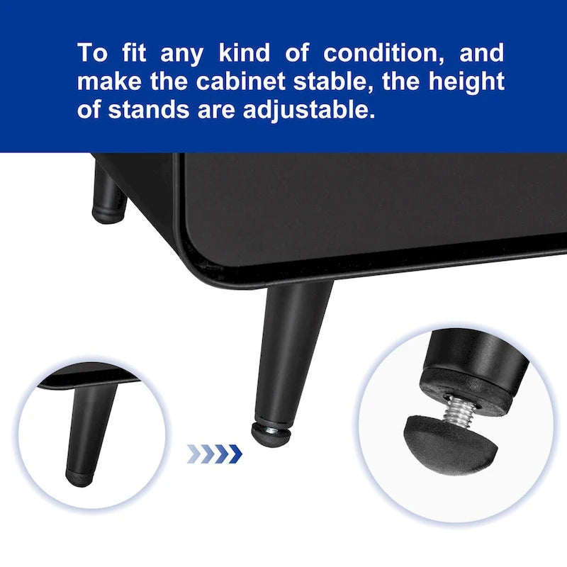 Modern Steel Nightstand Storage Cabinet with 3 Drawers for Living Room,Bedroom