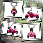 Qaba Electric Motorcycle for Kids, 3 Wheel 6V Battery Powered Motorbike w/ Headlights, Music, Forward & Reverse, Pink