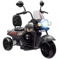 Qaba Electric Motorcycle for Kids, 3 Wheel 6V Battery Powered Motorbike w/ Headlights, Music, Forward & Reverse, Gray
