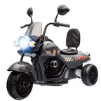 Qaba Electric Motorcycle for Kids, 3 Wheel 6V Battery Powered Motorbike w/ Headlights, Music, Forward & Reverse, Gray