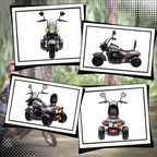 Qaba Electric Motorcycle for Kids, 3 Wheel 6V Battery Powered Motorbike w/ Headlights, Music, Forward & Reverse, Gray