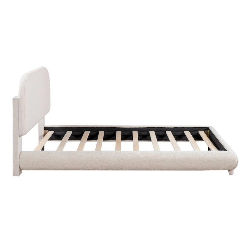 Full Size Upholstered Platform Bed with Thick Fabric