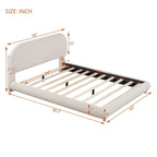 Full Size Upholstered Platform Bed with Thick Fabric
