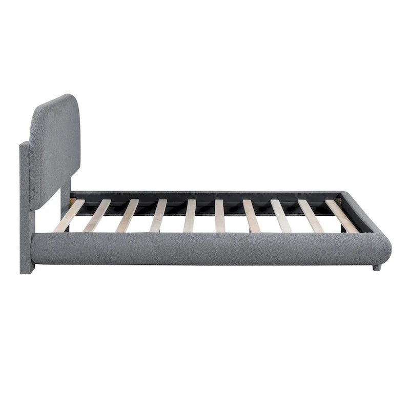 Full Size Upholstered Platform Bed with Thick Fabric