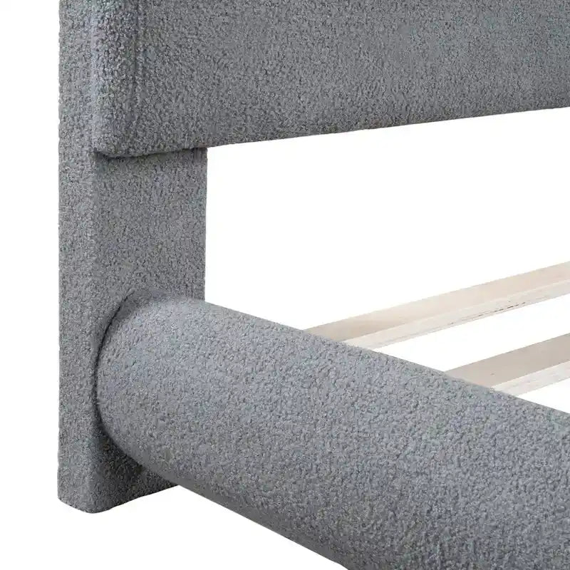 Full Size Upholstered Platform Bed with Thick Fabric