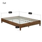 MUSEHOMEINC 12 Inch Solid Wood Bed Frame Rustic Style Eliminates The Need for a Boxspring, Natural Finish