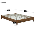 MUSEHOMEINC 12 Inch Solid Wood Bed Frame Rustic Style Eliminates The Need for a Boxspring, Natural Finish