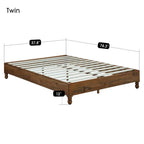 MUSEHOMEINC 12 Inch Solid Wood Bed Frame Rustic Style Eliminates The Need for a Boxspring, Natural Finish