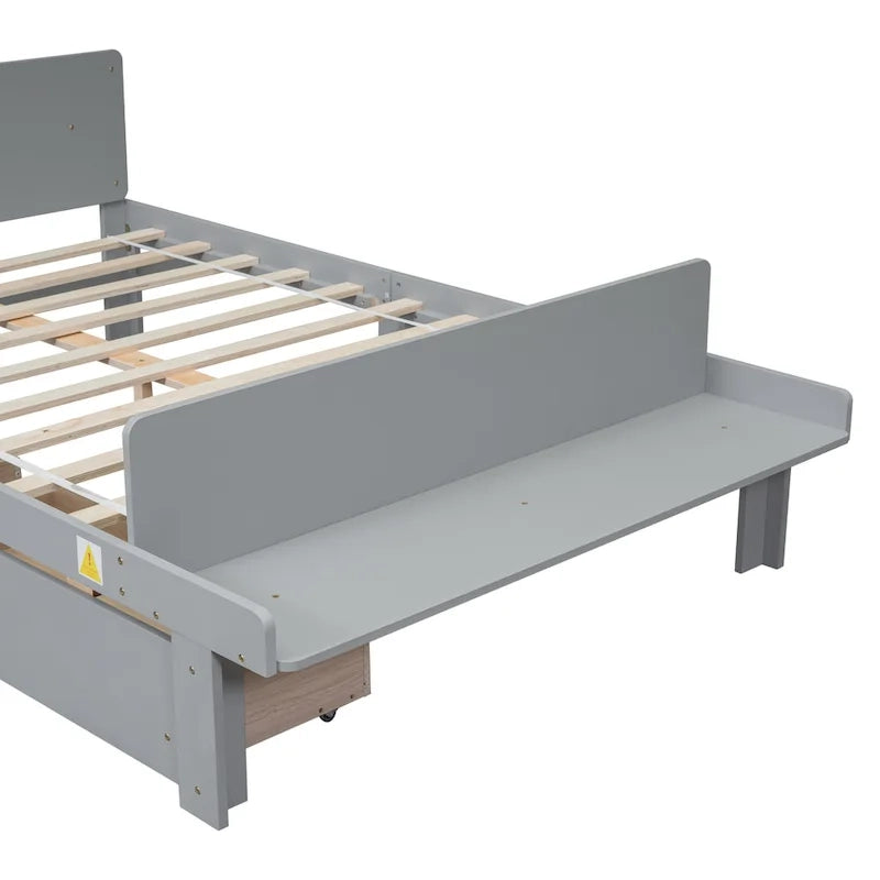 Full Bed with Footboard Bench,2 drawers