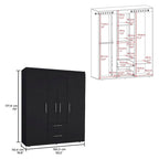 Bariloche Armoire with Hanging Rods, Shelves, 2 Drawers