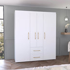 Bariloche Armoire with Hanging Rods, Shelves, 2 Drawers