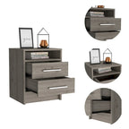 Rowley 2-Drawer 1-Shelf Rectangle Nightstand Smokey Oak