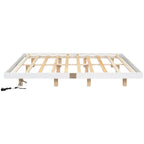 King Size Floating Bed with LED Lights