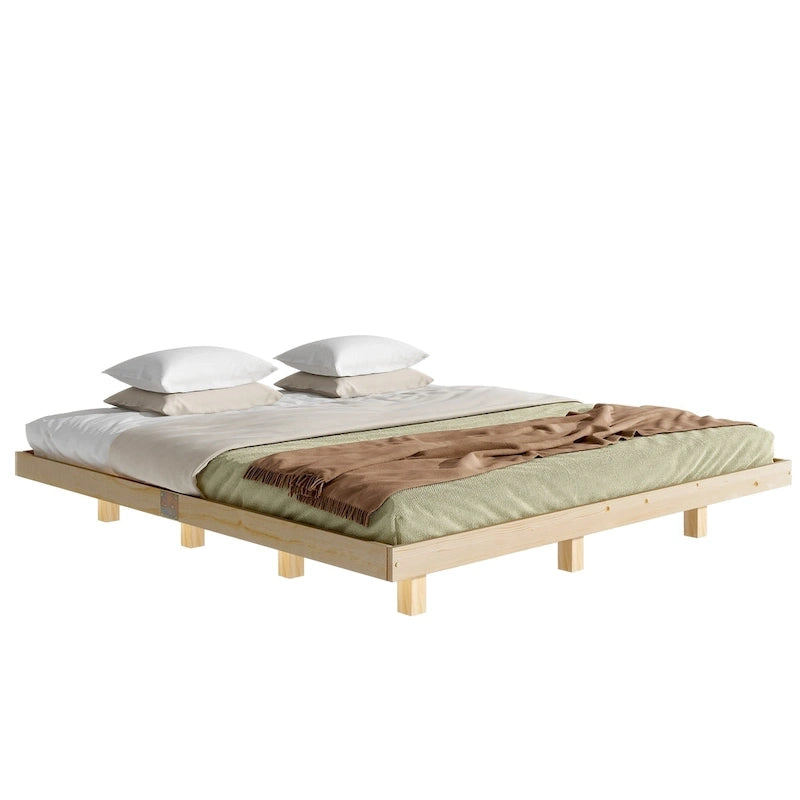 King Size Floating Bed with LED Lights
