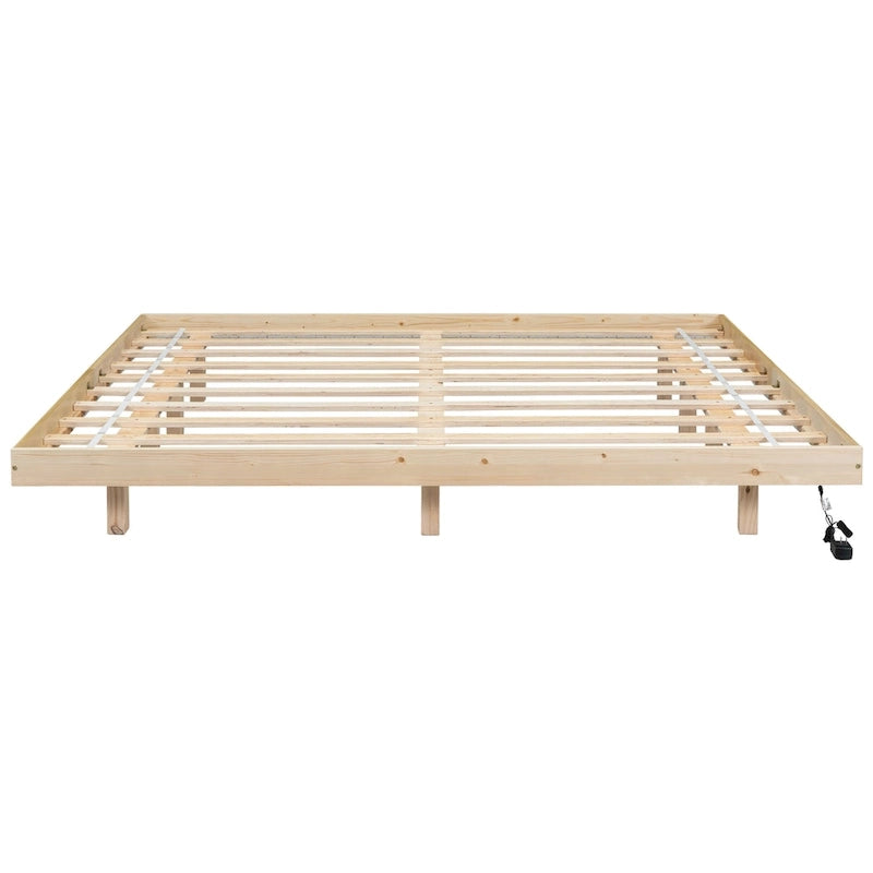 King Size Floating Bed with LED Lights